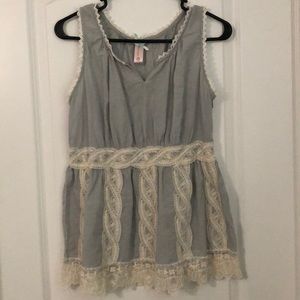 Dusty Blue Lace Blouse